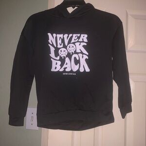 Never Look Back Black Kids Hoodie